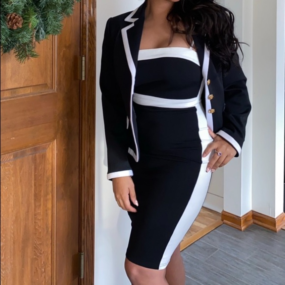 Color-block dress Black and White